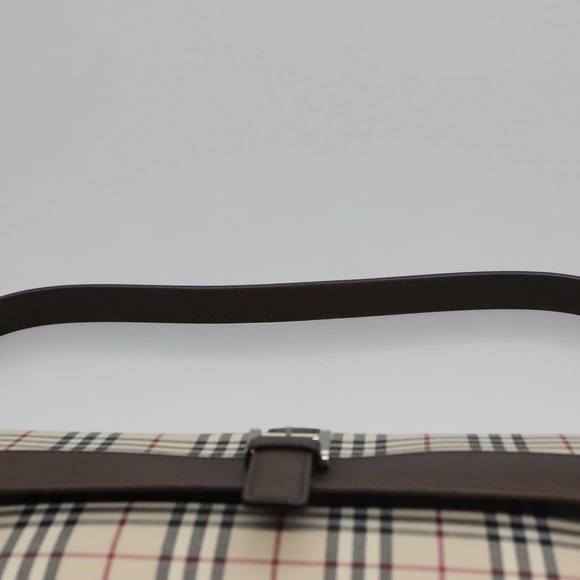 BURBERRY Nova Check Shoulder Bag Canvas Beige Silver Auth 106700 - Picture 8 of 16